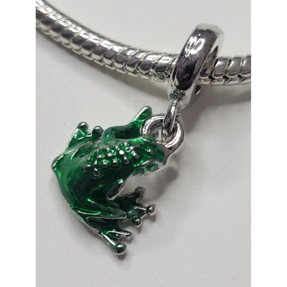 NWT Frog For Pandora Troll Charm Bracelet AMAZING Single Green Frog Dangle Charm - Picture 3 of 3